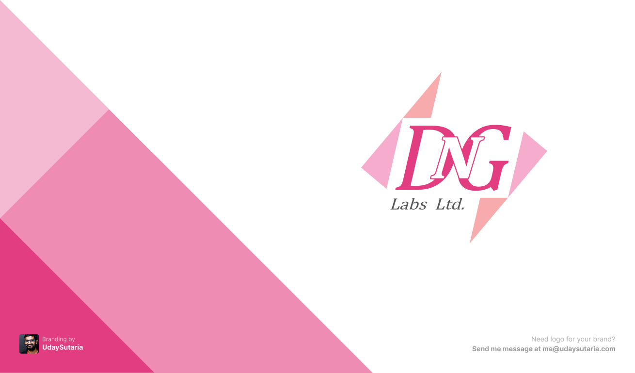 DNG Labs brand image featuring the full logo alongside multicolored triangles, adding visual interest and a dynamic touch. The image is created by UdaySutaria.